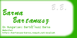 barna bartanusz business card